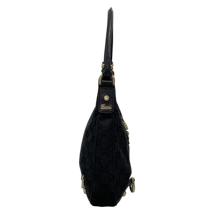 Gucci Shoulder Bag Abby GG Pattern 130738 Black Leather