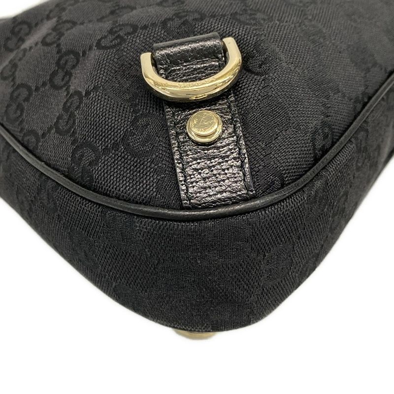 Gucci Shoulder Bag Abby GG Pattern 130738 Black Leather