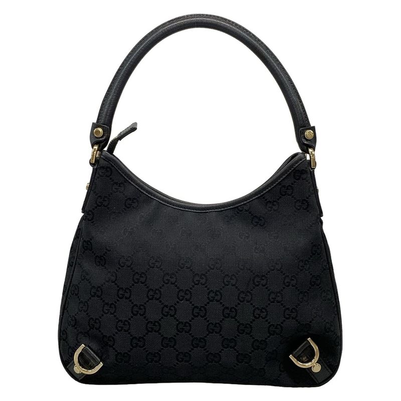 Gucci Shoulder Bag Abby GG Pattern 130738 Black Leather