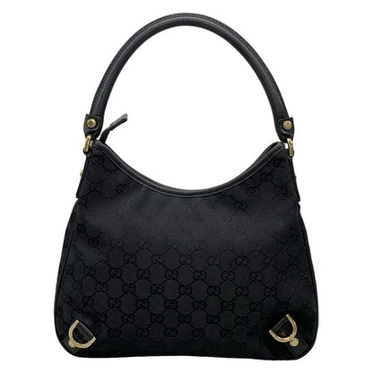 Gucci Shoulder Bag Abby GG Pattern 130738 Black Leather
