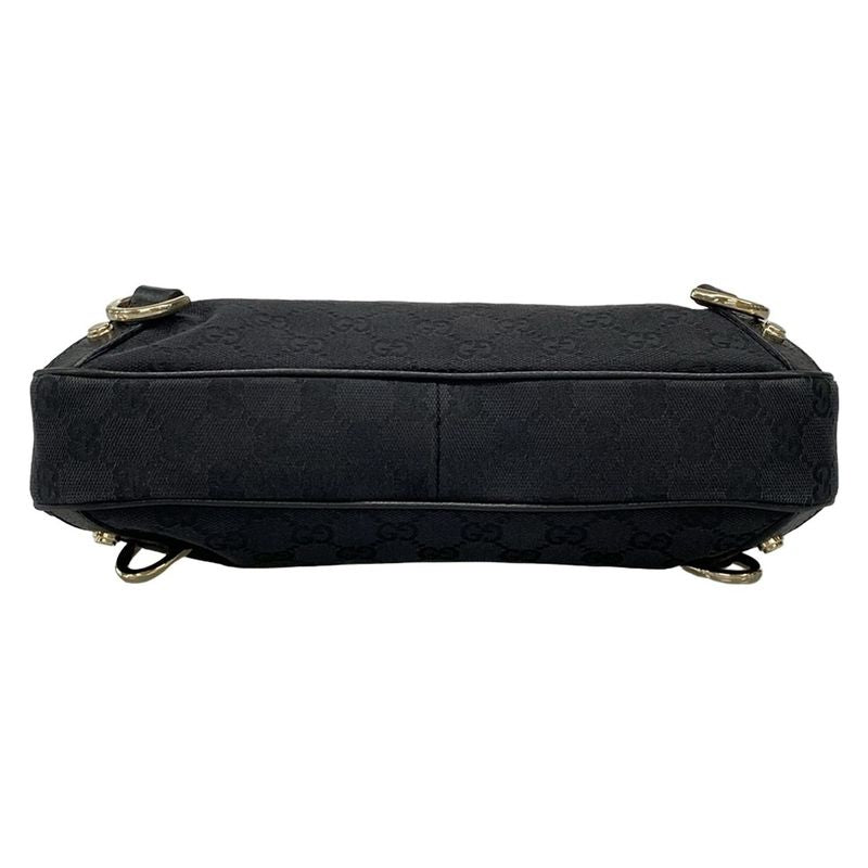 Gucci Shoulder Bag Abby GG Pattern 130738 Black Leather