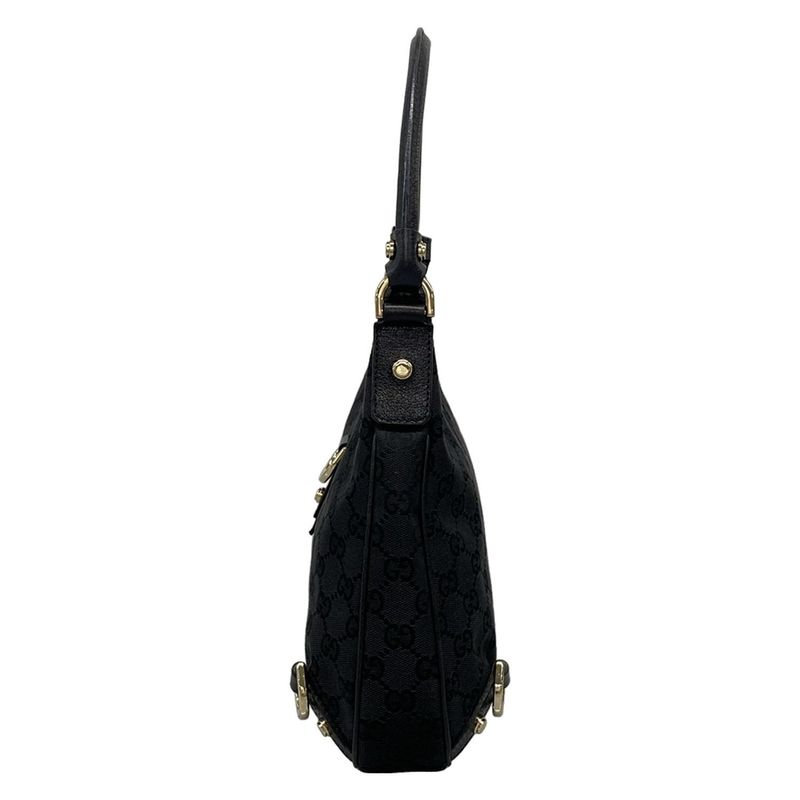Gucci Shoulder Bag Abby GG Pattern 130738 Black Leather