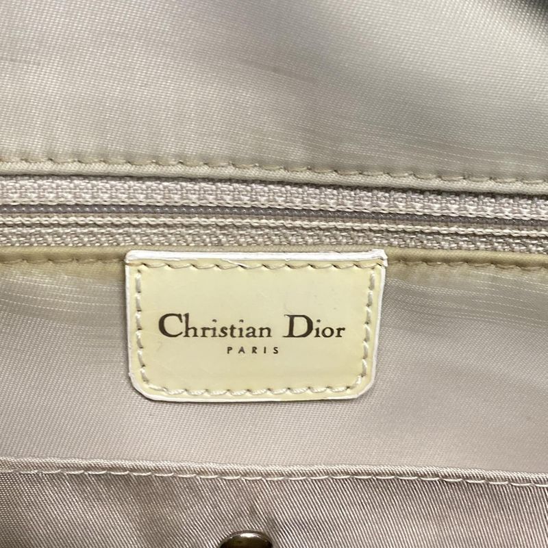 Dior Christian Dior Handbag Double Saddle Bag Gray and Ivory Leather