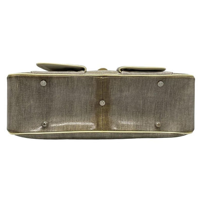 Dior Christian Dior Handbag Double Saddle Bag Gray and Ivory Leather