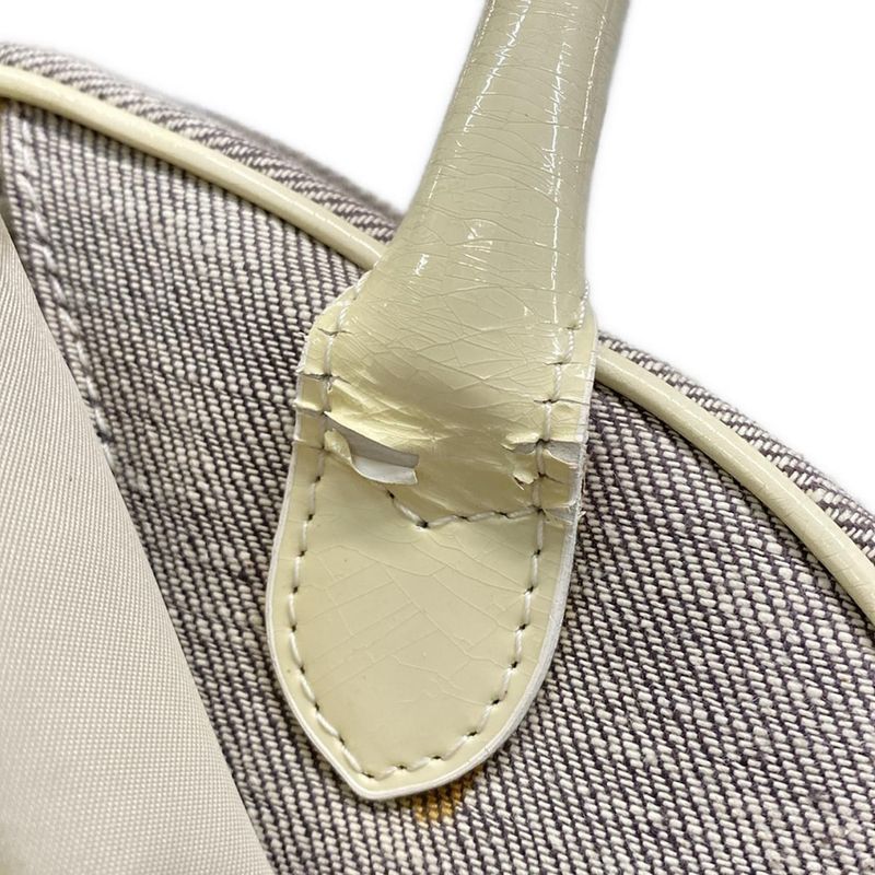 Dior Christian Dior Handbag Double Saddle Bag Gray and Ivory Leather