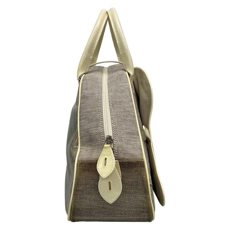 Dior Christian Dior Handbag Double Saddle Bag Gray and Ivory Leather