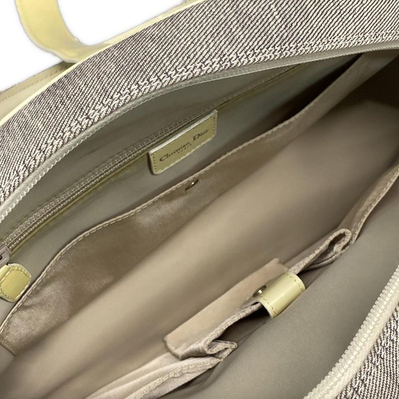 Dior Christian Dior Handbag Double Saddle Bag Gray and Ivory Leather