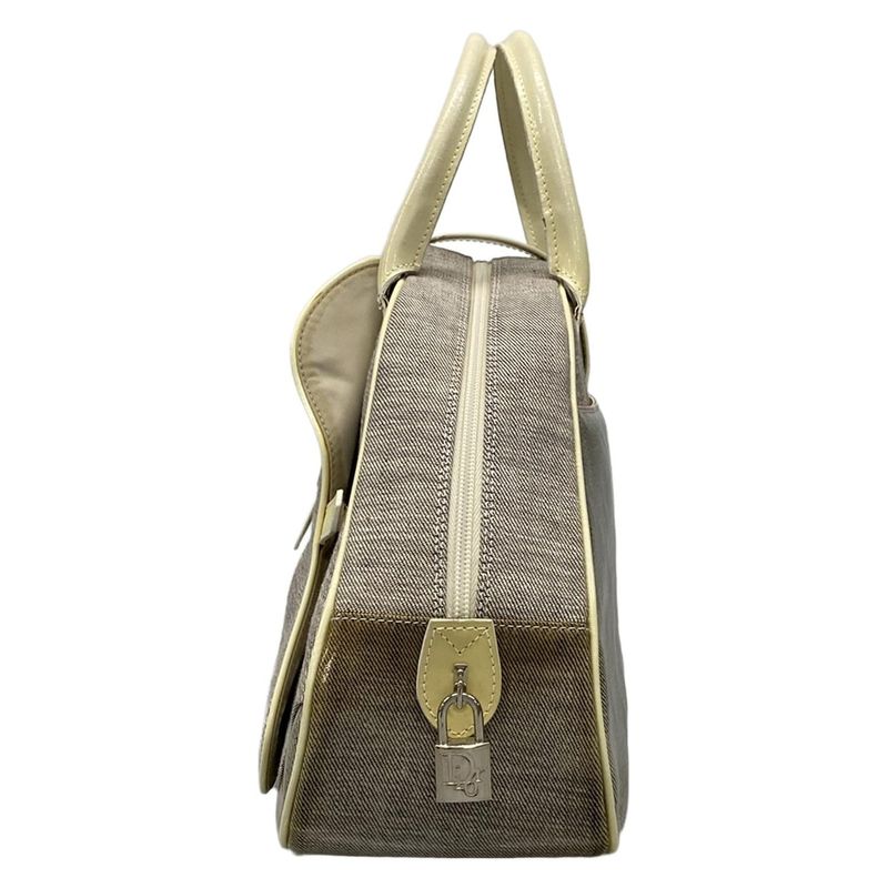 Dior Christian Dior Handbag Double Saddle Bag Gray and Ivory Leather