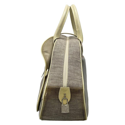 Dior Christian Dior Handbag Double Saddle Bag Gray and Ivory Leather
