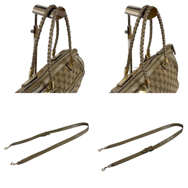 Gucci 2way Shoulder Bag with Tassel Charm Bella Bamboo Mini Tote Handbag Brown