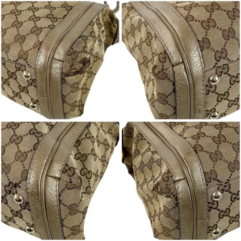 Gucci 2way Shoulder Bag with Tassel Charm Bella Bamboo Mini Tote Handbag Brown