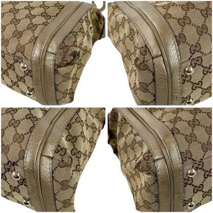 Gucci 2way Shoulder Bag with Tassel Charm Bella Bamboo Mini Tote Handbag Brown