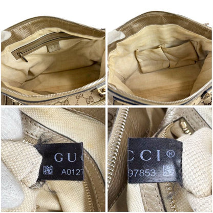 Gucci 2way Shoulder Bag with Tassel Charm Bella Bamboo Mini Tote Handbag Brown