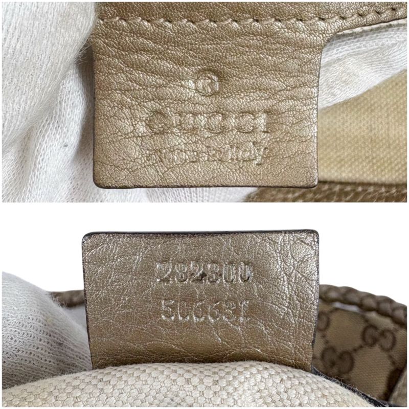 Gucci 2way Shoulder Bag with Tassel Charm Bella Bamboo Mini Tote Handbag Brown