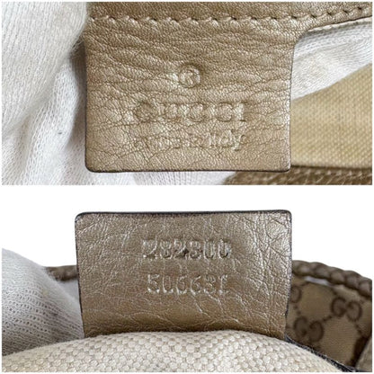 Gucci 2way Shoulder Bag with Tassel Charm Bella Bamboo Mini Tote Handbag Brown