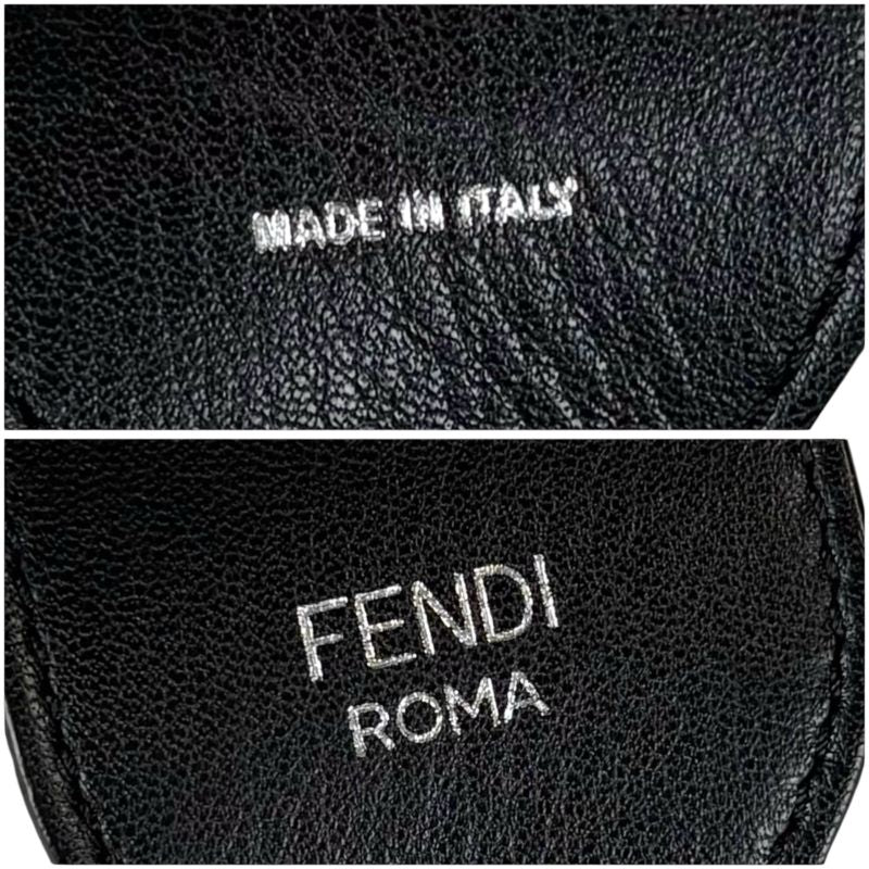 Fendi Strap You Mini Zucca Pattern Black White Velour Leather Shoulder Strap