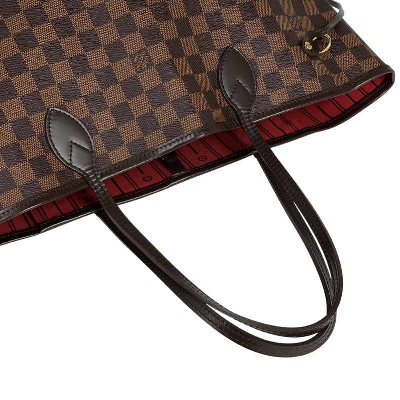 Louis Vuitton Neverfull MM Shoulder Bag Shopping Tote Bag Damier Brown N51105