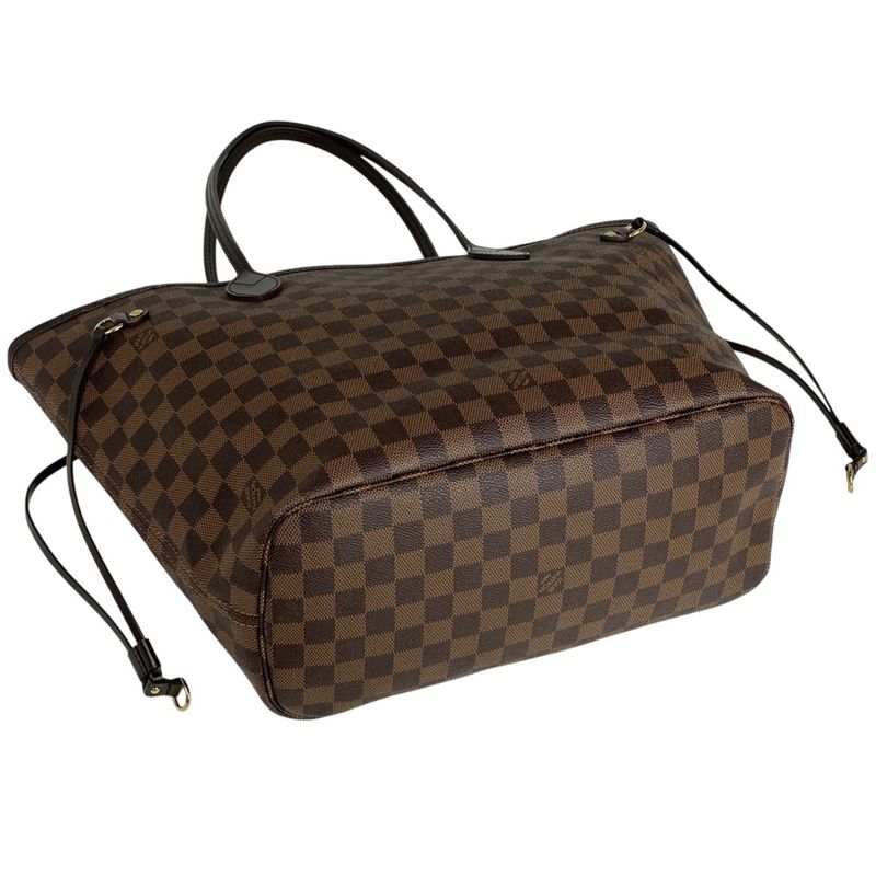 Louis Vuitton Neverfull MM Shoulder Bag Shopping Tote Bag Damier Brown N51105
