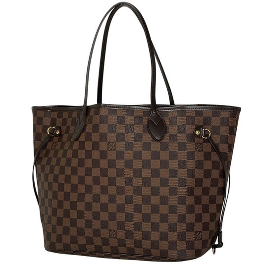 Louis Vuitton Neverfull MM Shoulder Bag Shopping Tote Bag Damier Brown N51105