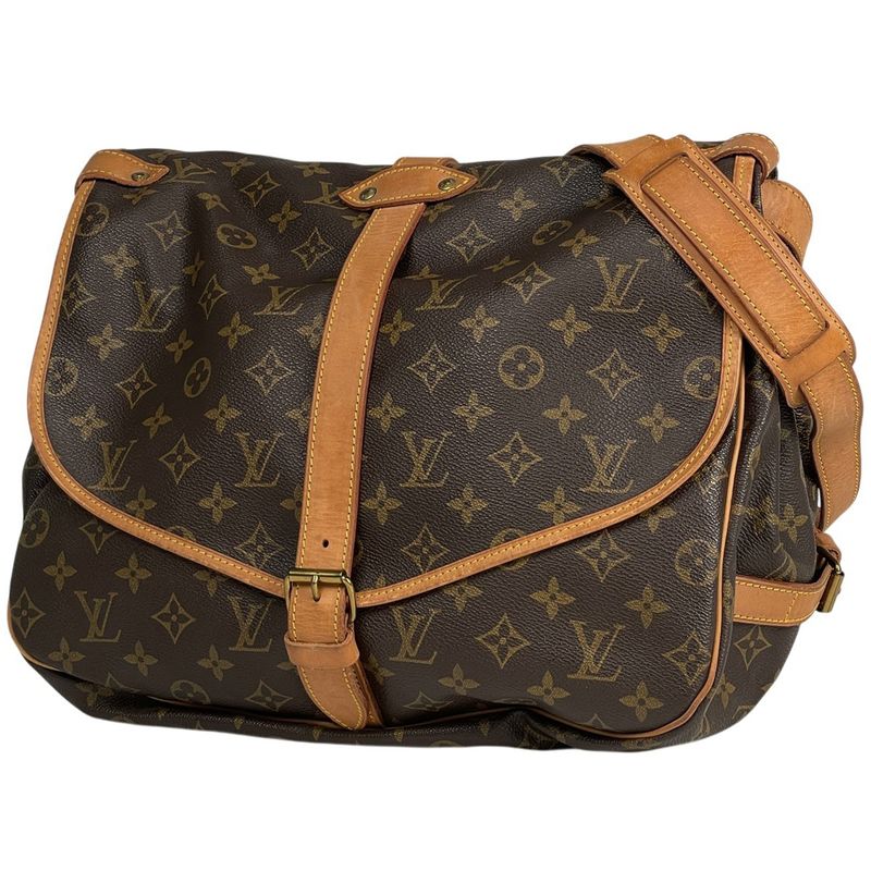 Louis Vuitton Saumur 35 Crossbody Shoulder Bag Monogram Brown M42254 Women