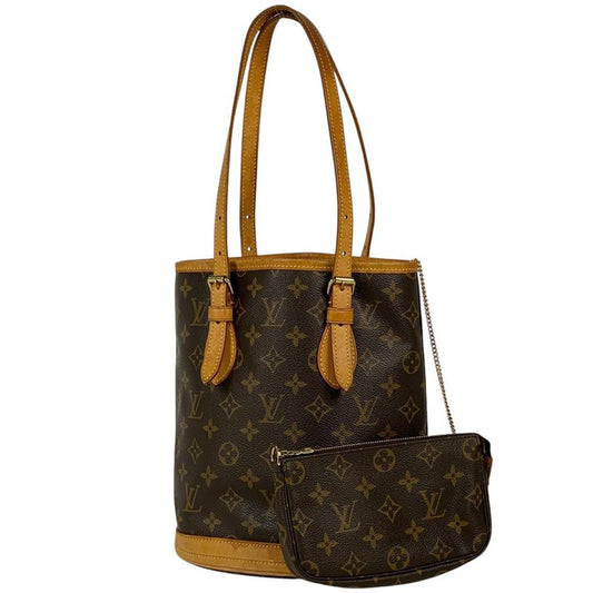 Louis Vuitton Petit Bucket PM Shoulder Bag Bucket Shape Tote Bag Monogram Brown