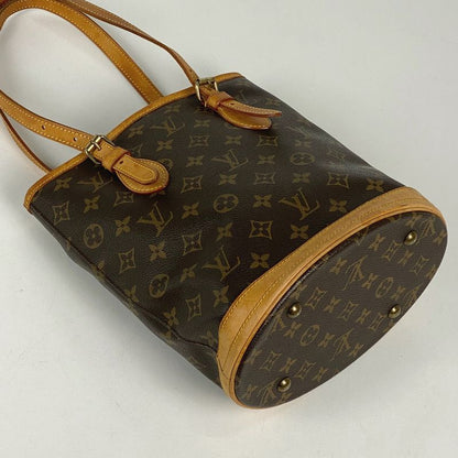 Louis Vuitton Petit Bucket PM Shoulder Bag Bucket Shape Tote Bag Monogram Brown