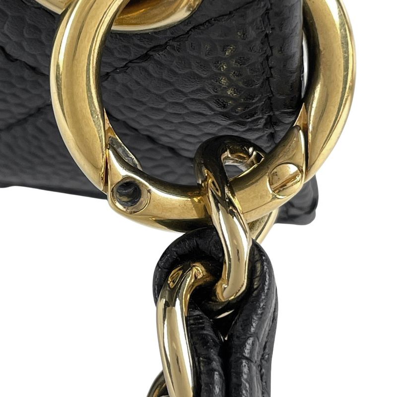 Chanel Coco Mark Chain Handbag Matelasse Tote Bag Caviar Skin Black Women