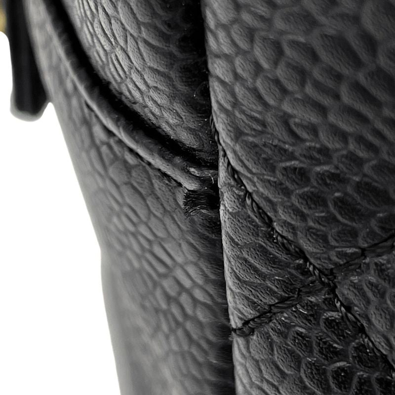 Chanel Coco Mark Chain Handbag Matelasse Tote Bag Caviar Skin Black Women