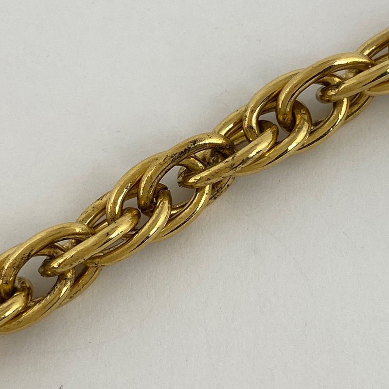 Chanel Coco Mark Chain Necklace Coin Necklace GP Gold Ladies