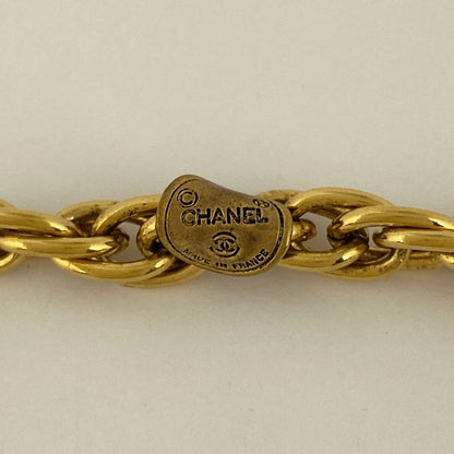 Chanel Coco Mark Chain Necklace Coin Necklace GP Gold Ladies