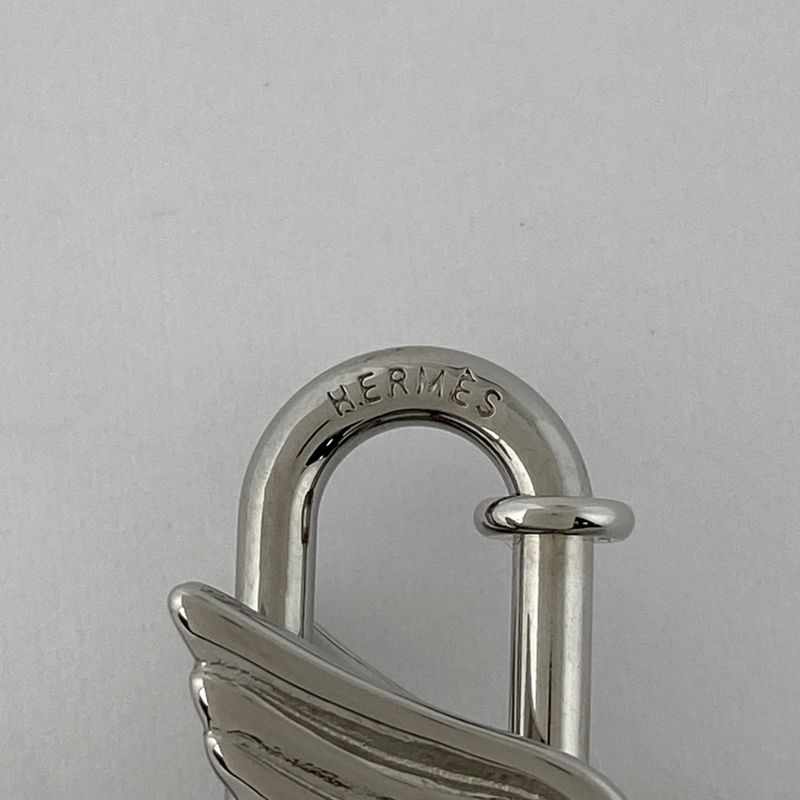 Hermes Pegasus Bag Charm Cadenna Pendant Top Bag Charm Metal Silver Ladies