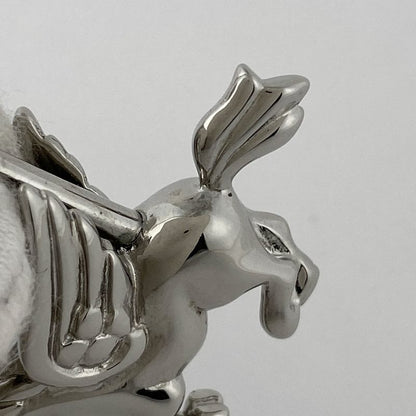 Hermes Pegasus Bag Charm Cadenna Pendant Top Bag Charm Metal Silver Ladies
