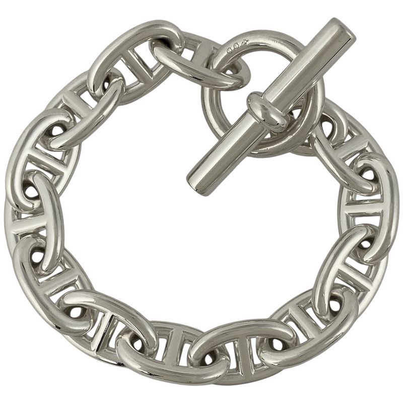 Hermes Chaine D'ancre TGM 13-Frame Bracelet Silver 925 Silver Ladies