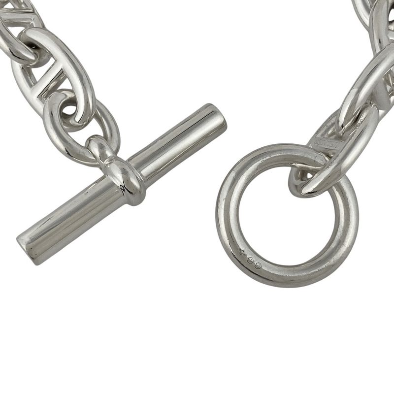 Hermes Chaine D'ancre TGM 13-Frame Bracelet Silver 925 Silver Ladies