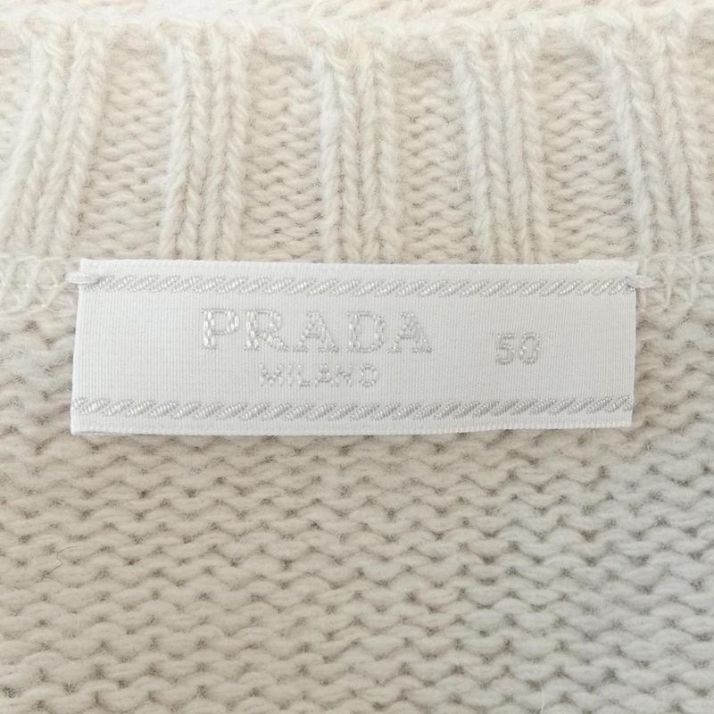 Prada Wool And Cashmere Crew Neck Sweater Umb223 S211 1YMW Knit