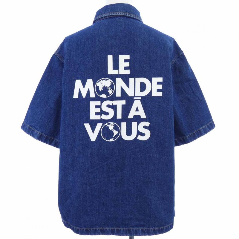 Louis Vuitton Signature Denim Short Sleeve Shirt Hss95wjee S/S Shirt