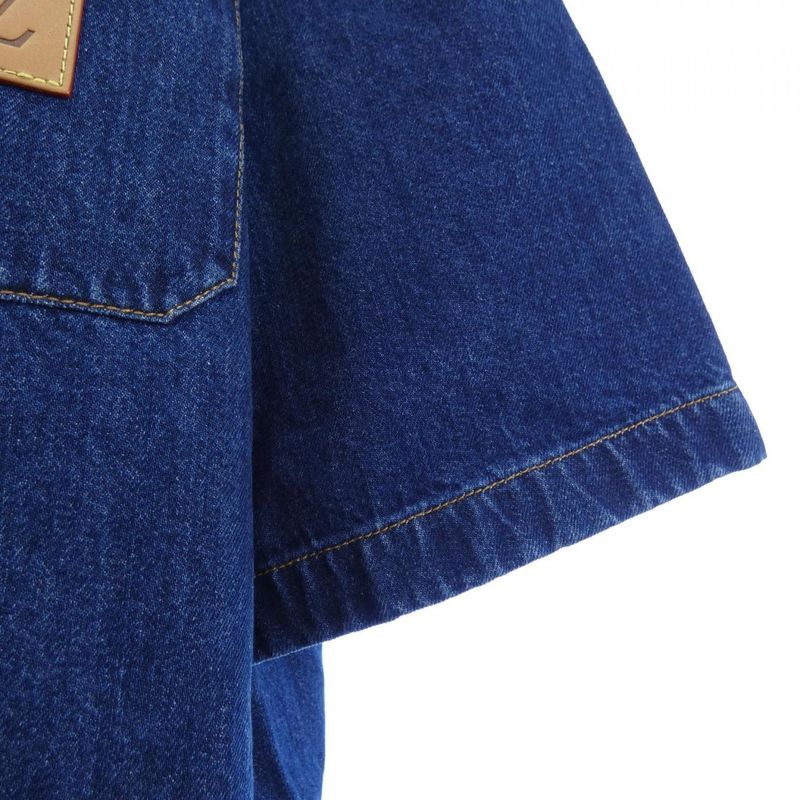 Louis Vuitton Signature Denim Short Sleeve Shirt Hss95wjee S/S Shirt