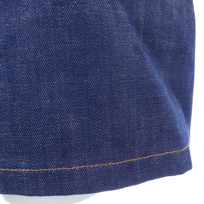 Prada Triangle Logo Selvedge Denim Shirt Gec068 S212 15C7 S/S Shirt