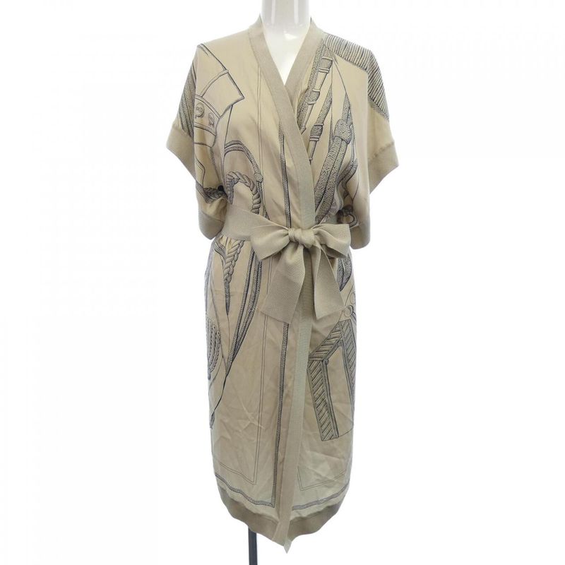 Hermes Zouaves ET Dragons *17-7762 Twill Raine Long Cardigan