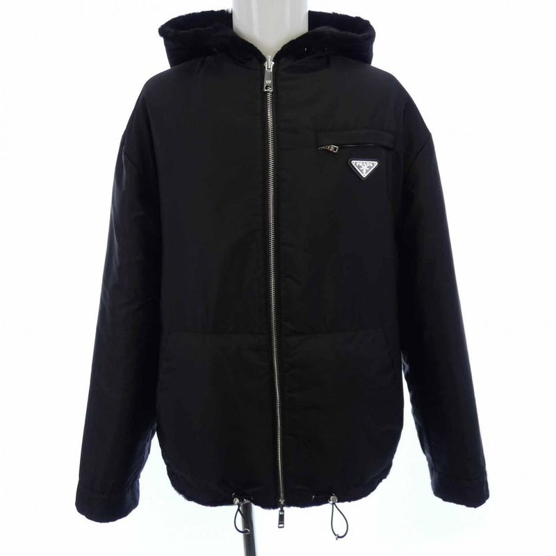 Prada Triangle Logo Upw404 1Y7Q Mouton Jacket