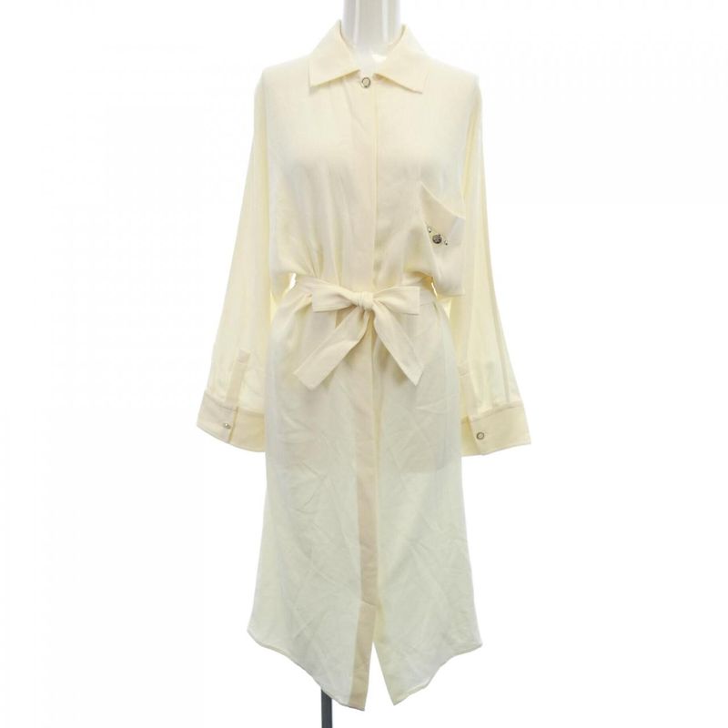 Hermes ROBE Inspiration Chemise 2h0540dc Crude Cel Medal Dress