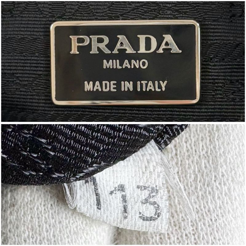 Prada Chain Shoulder Bag Black Leather Hobo Soho Plastic Chain