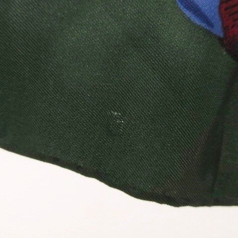 Celine Triomphe Design Large Scarf Silk Shawl Green Aa