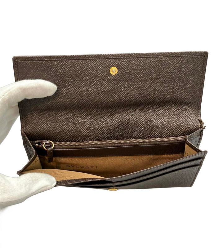 Bulgari Long Wallet Women Men Bvlgari