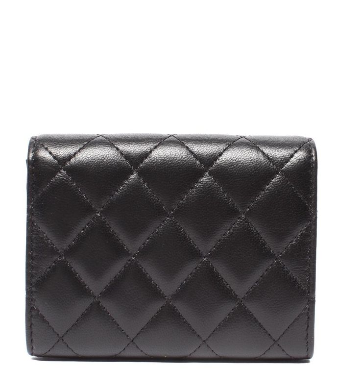 Chanel Compact Wallet Coin Case Card Case Camellia 27th Gold Hardware Ladies