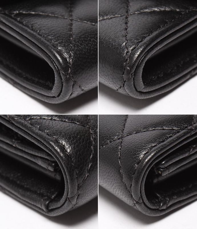 Chanel Compact Wallet Coin Case Card Case Camellia 27th Gold Hardware Ladies