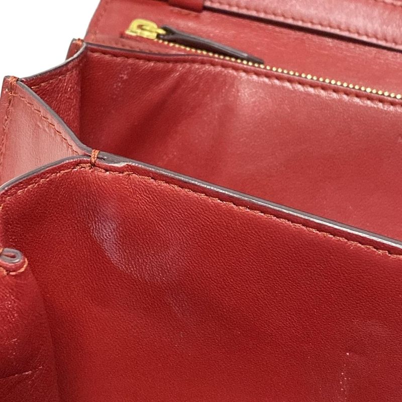 Celine Shoulder Bag Classic Box Medium Red Leather