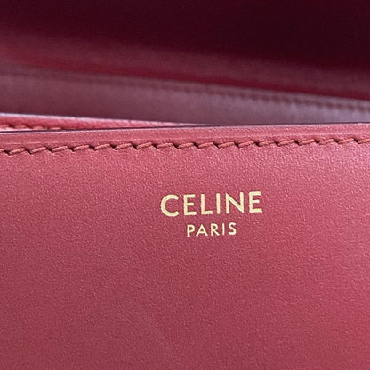 Celine Shoulder Bag Classic Box Medium Red Leather