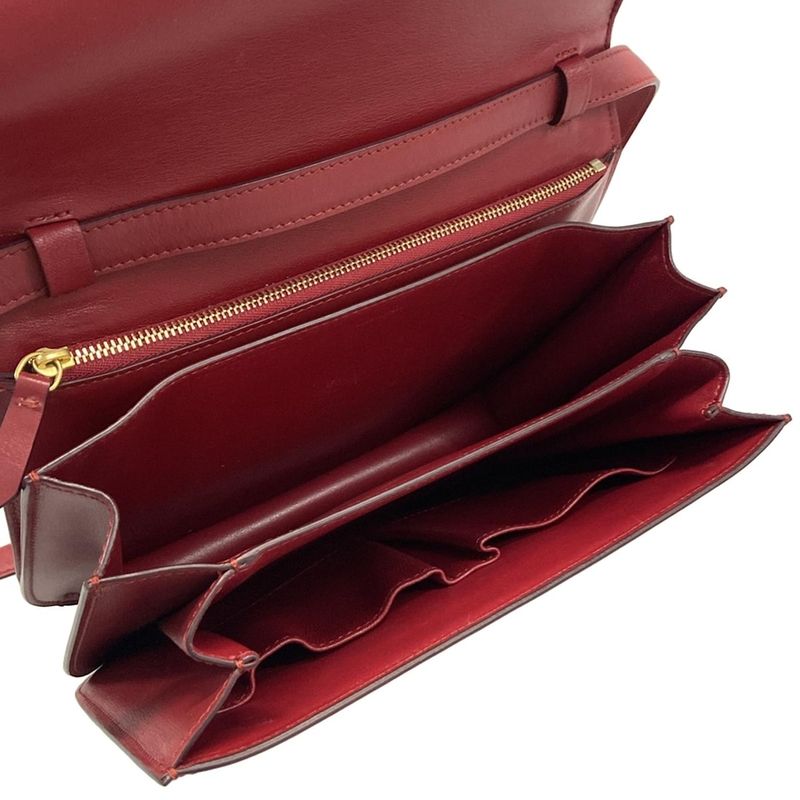 Celine Shoulder Bag Classic Box Medium Red Leather