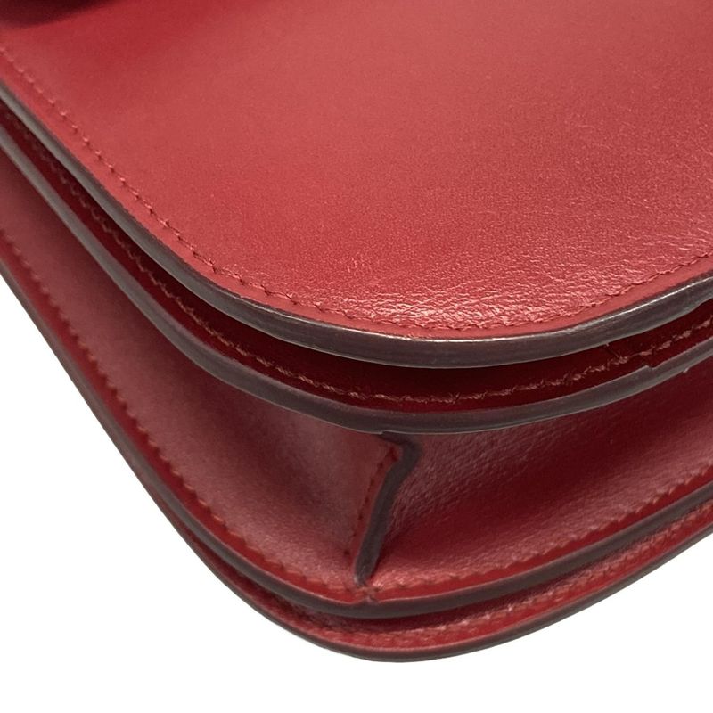 Celine Shoulder Bag Classic Box Medium Red Leather